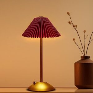 limited time deal-82% Portable LED Table Lamp with Touch Sensor, 3 Color Touch Control Rechargeable Lamp,3-Levels Brightness Metal Desk Lamp, Night Light, Bedside Lamp,Dining Room Lamp (Red)
