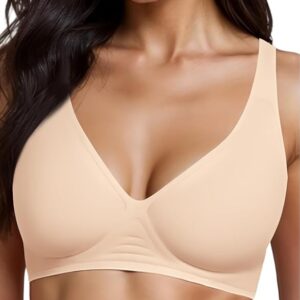 Limited time deal-60% off Gailife Deep V Bras for Women No Underwire Wireless Push Up Bra Seamless Plunge Bralette Comfort Supportive Bra Full Coverage