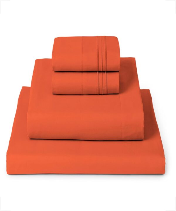 With limited time deal-54% Mellanni Queen Sheets Set - 4 PC Iconic Collection Bedding - Hotel Luxury, Extra Soft, Cooling Bed Sheets - Wrinkle, Fade, Stain Resistant (Queen, Poppy Orange)