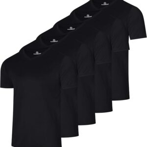 Limited time deal 16%off Real Essentials 5 Pack: Men's Mesh Quick Dry Short Sleeve V-Neck T-Shirt -