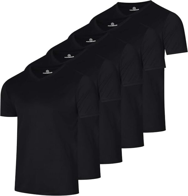Limited time deal 16%off Real Essentials 5 Pack: Men's Mesh Quick Dry Short Sleeve V-Neck T-Shirt -