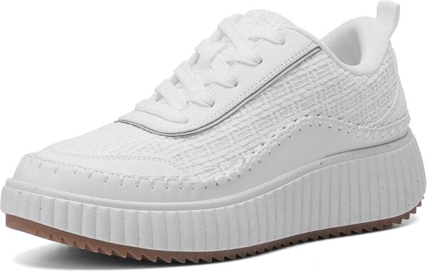 Limited time deal savings-60%  Women Chunky City Tweed Comfortable Casual Platform Fashion Sneaker