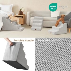 Limited time deal savings-53%off EHEYCIGA Dog Stairs 22.5”H, 5-Step Slope Dog Stairs for High Beds, Pet Steps with Non-Slip Bottom, Low Ramp and Larger Step Area