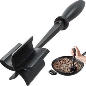 limited time deal 10% off Meat Chopper, Hamburger Grinder, Premium Heat Resistant Smasher for Ground Beef, Burger Grinder Nylon Potato Mix Tool-Black