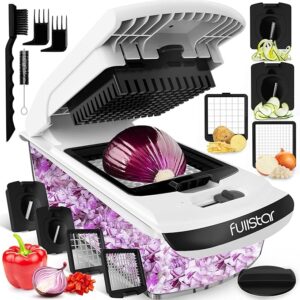 Limited time deal-48% off Fullstar Vegetable Chopper and Spiralizer - Food Chopper with Container, Fruit Slicer, Kitchen Gadgets & Accessories, Home Essentials (4 in 1, White)
